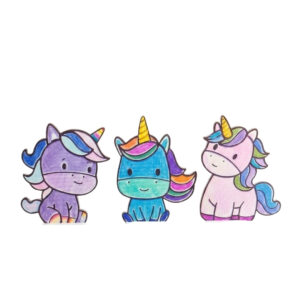 Boyanabilir Unicorn (Tek Boynuzlu At) Figür Seti (3'lü) - 3D Baskı DIY Sanat ve Hobi Kiti