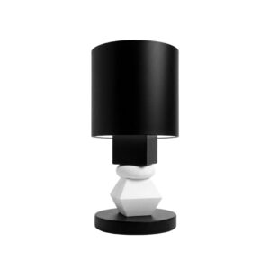 equilux modern geometrik tasarım siyah beyaz masa lambası dekoratif aydınlatma
