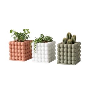 minimalist vazo, tasarım dekorasyon objeleri, 3'lü saksı takımı, B4U dekorasyon.